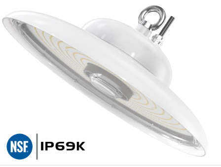 NSF UFO High Bay Tiêu chuẩn thiết kế được chứng nhận cho ngành công nghiệp thực phẩm IP69K IK10