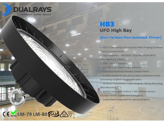 DUALRAYS Tích hợp trình điều khiển Thiết kế mỏng UFO LED High Bay Light Econimic cho nhà bán buôn phân phối và cửa hàng trực tuyến