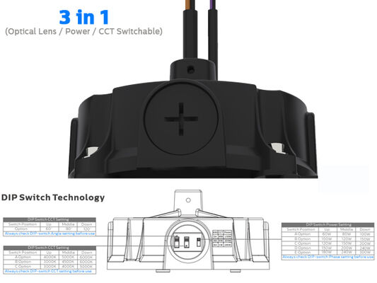 300W 150LPW HB5 siêu cao bay với năng lượng DIP (100%-80%-60%), 3 CCT và 30W@3 HRS Chức năng khẩn cấp tùy chọn