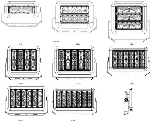 Đèn thể thao LED mô-đun 150W thay thế đèn Metal Halide 300W với bảo hành 7 năm và điều khiển không dây Zigbee thông minh