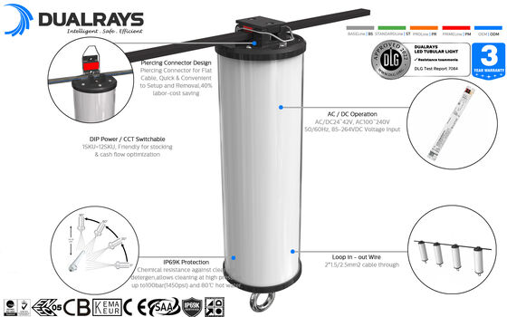 Dualrays D2 Series 50W LED Tri Proof LED trong nhà và ngoài trời Đèn LED chiếu sáng dài 160LMW 5ft