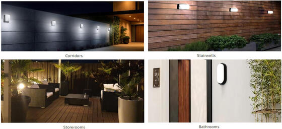 8W Bulk Head LED Porch Light với chức năng khẩn cấp và cảm biến chuyển động IP65