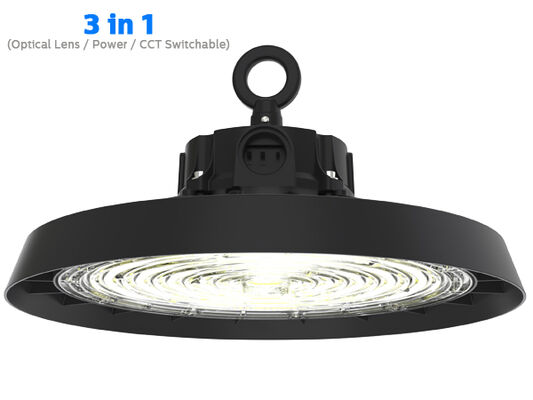 Đèn chiếu sáng công nghiệp tiêu chuẩn Châu Âu tùy chỉnh 3CCT 100w 150w 200w DUALRAYS LIGHTING HB5 UFO cho lò vi sóng nhôm nhẹ IP65