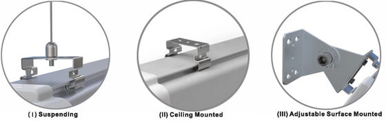 DIP có thể chuyển đổi D5 LED Tri Proof Light 40W Tri color 5ft White PC Cover