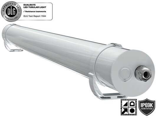 Đèn hình ống LED hàng hải 1,5m 60W IP69K IK10 MTB7 dành cho bến cảng và lối đi với 3 hoặc 5 dây có thể liên kết qua dây và nguồn có thể chuyển đổi DIP/3CCT/3 pha thay đổi